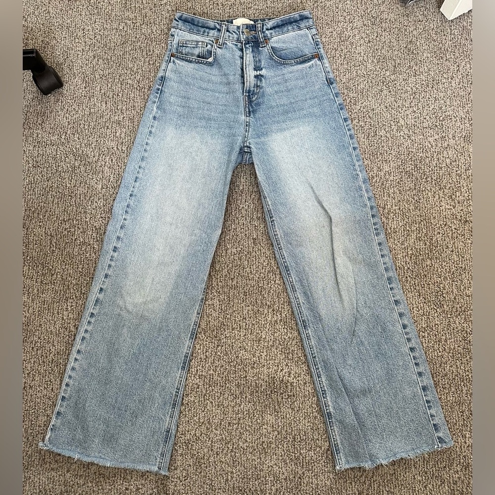 H&M Light Denim Blue Wide-Leg Jeans High-Rise
